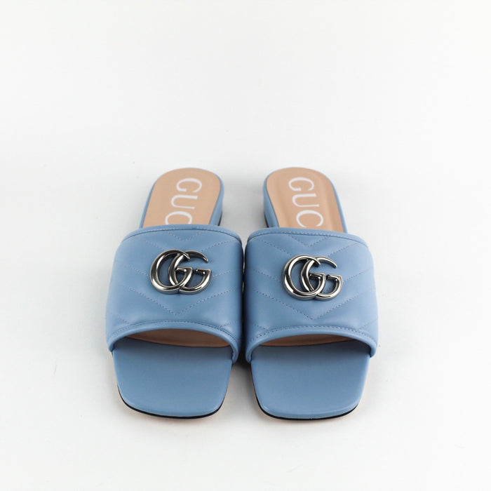 GUCCI MARMONT GG SLIDE BLUE