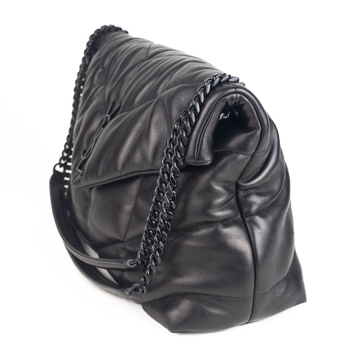 Saint Laurent Medium Puffer Bag in Black Quilted Lambskin