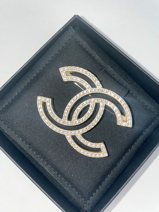 Chanel Gold Crystal brooch