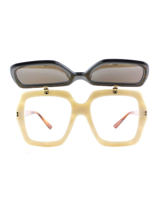 Gucci Flip Up Havana Beige Square Sunglasses