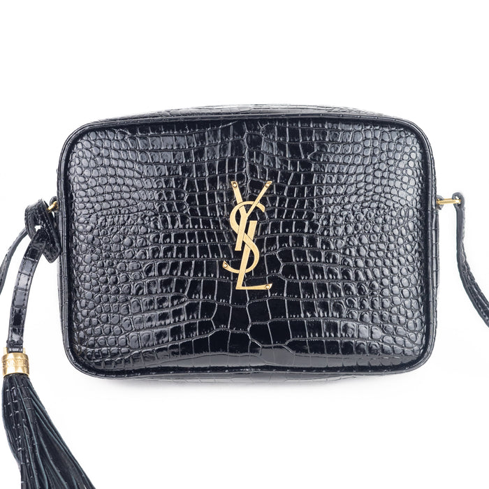 Saint Laurent Croc Embossed Lou Camera bag