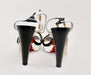 CHRISTIAN LOUBOUTIN VOLUMETRIC 120 BLACK /WHITE SANDALS