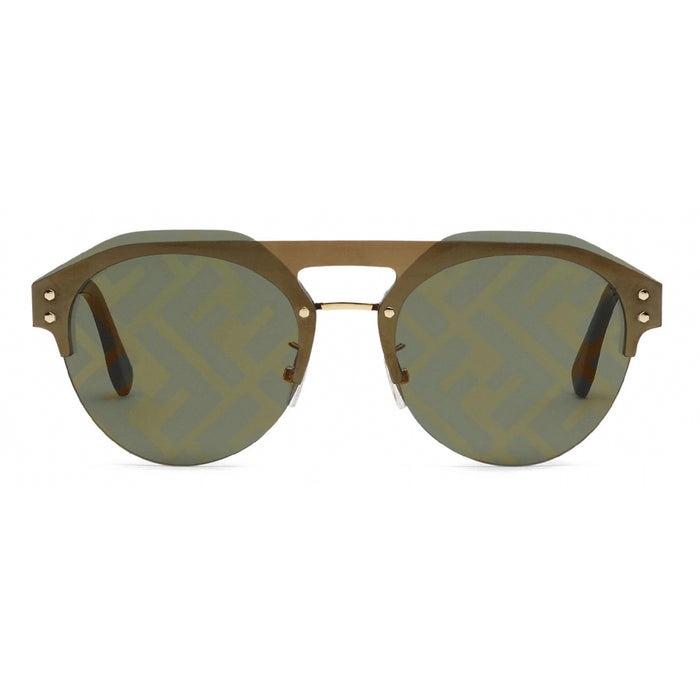 Fendi Brown Aviator Style With Fendi Monogram Lens