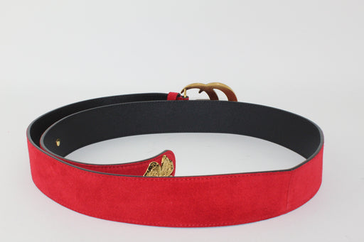 GUCCI SUEDE GG BELT RED