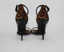 SAINT LAURENT OPYUM LEOPARD CALF HAIR SANDALS size 37.5