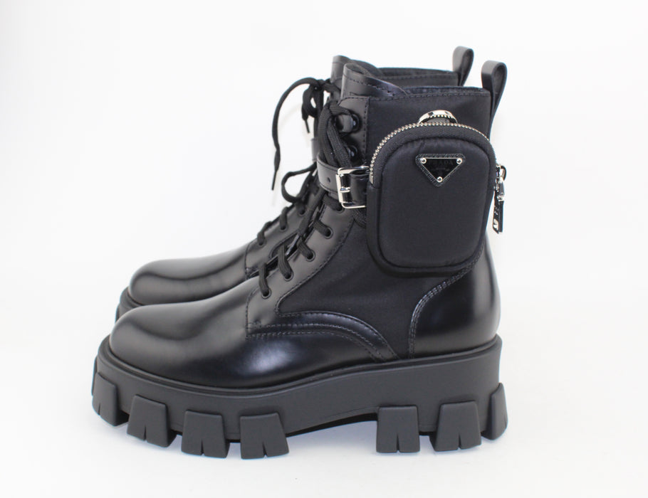 Prada Leather Zip Combat boots