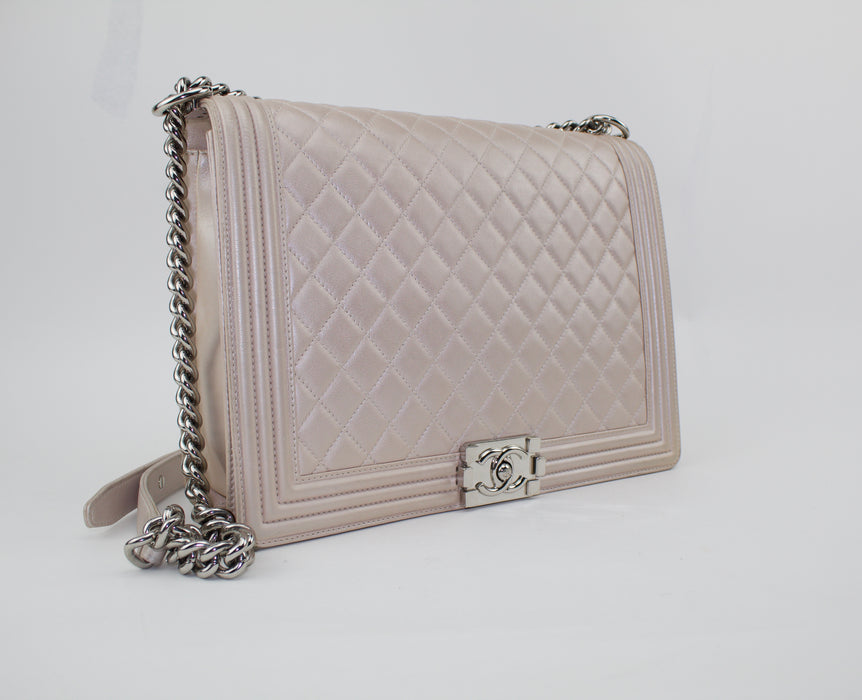 CHANEL LAMBSKIN  LARGE BOY BAG