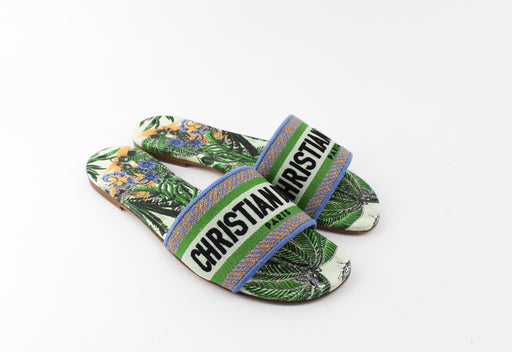 CHRISTIAN DIOR DWAY SLIDES GREEN