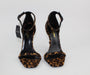 SAINT LAURENT OPYUM LEOPARD CALF HAIR SANDALS size 37.5