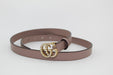 GUCCI LEATHER BELT WITH PEARL DOUBLE G BUCKLE Size 90/36 
