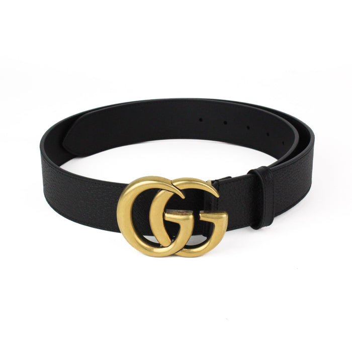 Gucci Wide Leather Belt with Double G Buckle