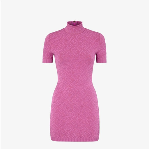 Fendi X Skims Zip Up Dress in Monogram Purple