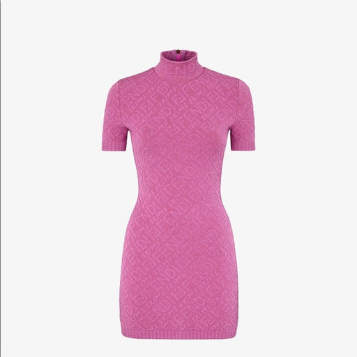 Fendi X Skims Zip Up Dress in Monogram Purple