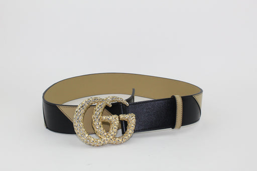 GUCCI GG AZALE BELT BEIGE AND BLACK