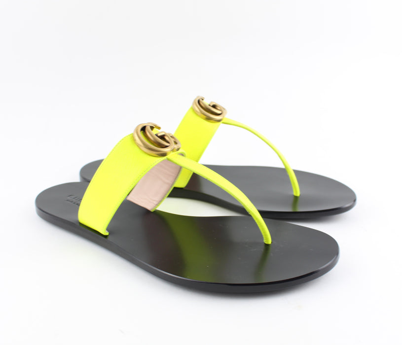 GUCCI LEATHER THONG SANDAL size 37.5 - LuxurySnob