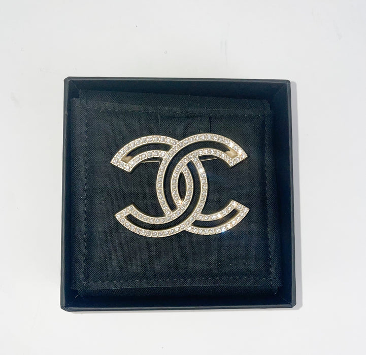 Chanel Gold Crystal brooch