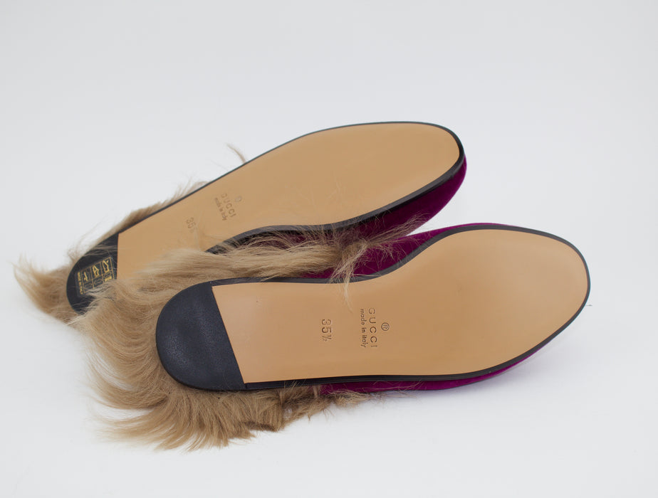 GUCCI PRINCETOWN VELVET SLIPPERS SIZE 35.5
