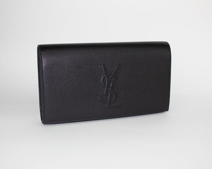 SAINT LAURENT CALFSKIN LARGE BELLE DE JOUR CLUTCH