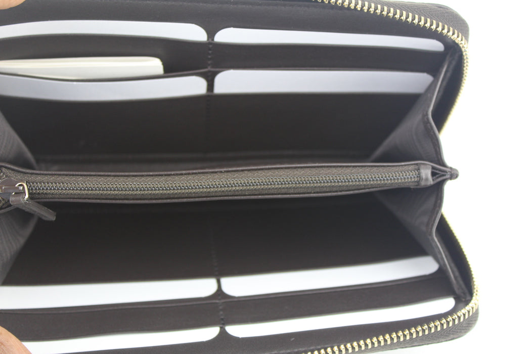 GUCCI MICRO GUCCISSIMA ZIP AROUND WALLET BROWN