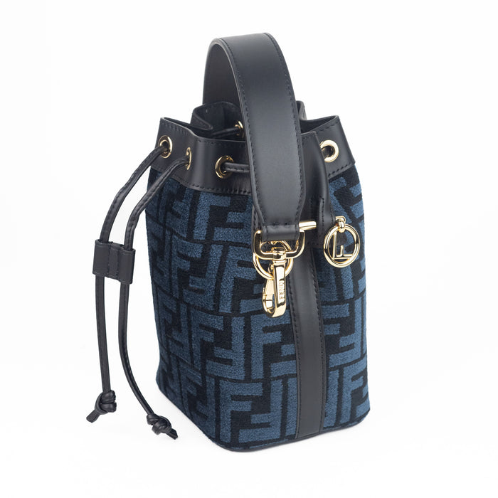 Fendi Mon Tresor Blue Tapestry Fabric Mini-Bag