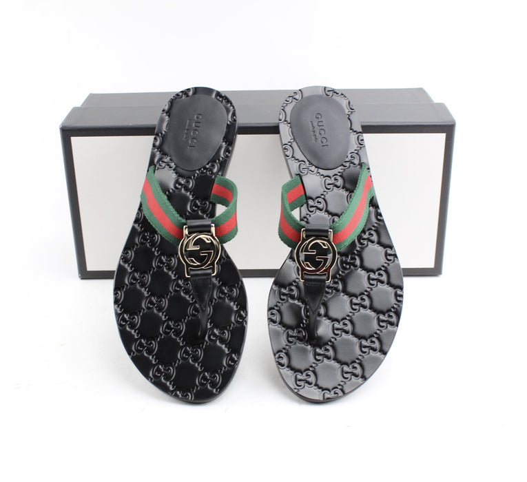 GUCCI GG THONG WEB SANDAL