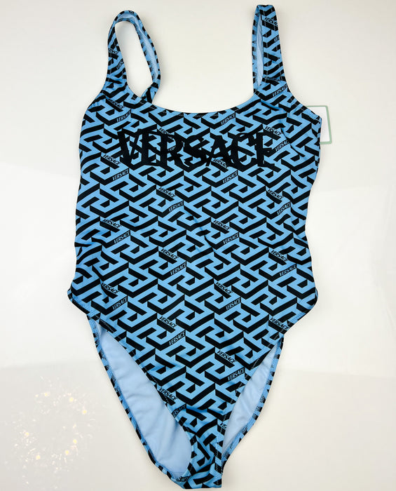 Versace Greca Blue One-Piece Swimsuit