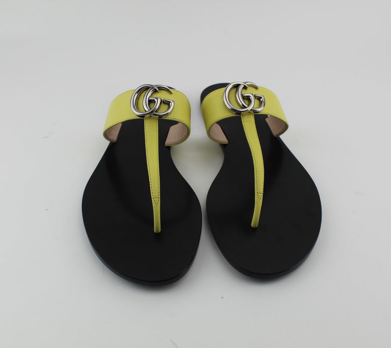 GUCCI LEATHER THONG SANDAL YELLOW