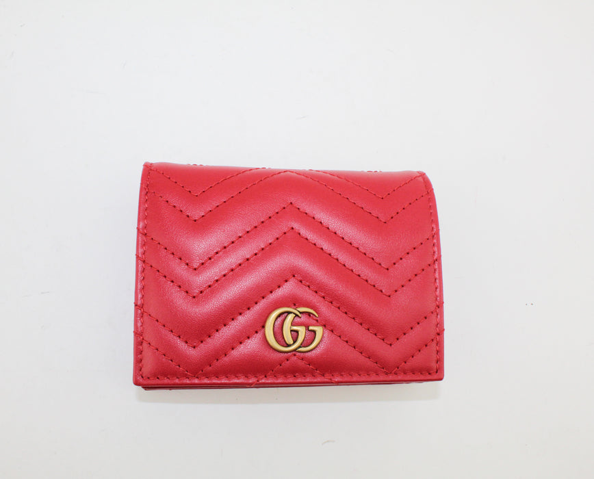 Gucci GG Marmont card case wallet Red