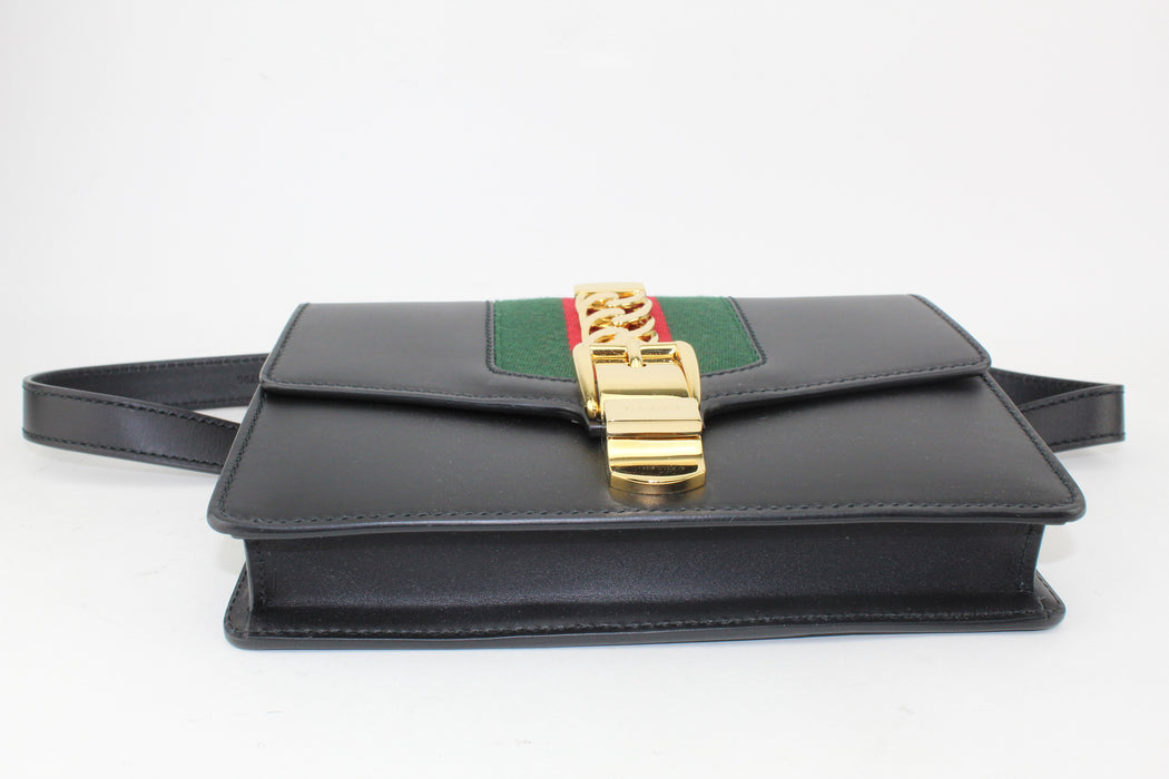 Gucci Leather Black Sylvie Belt Bag