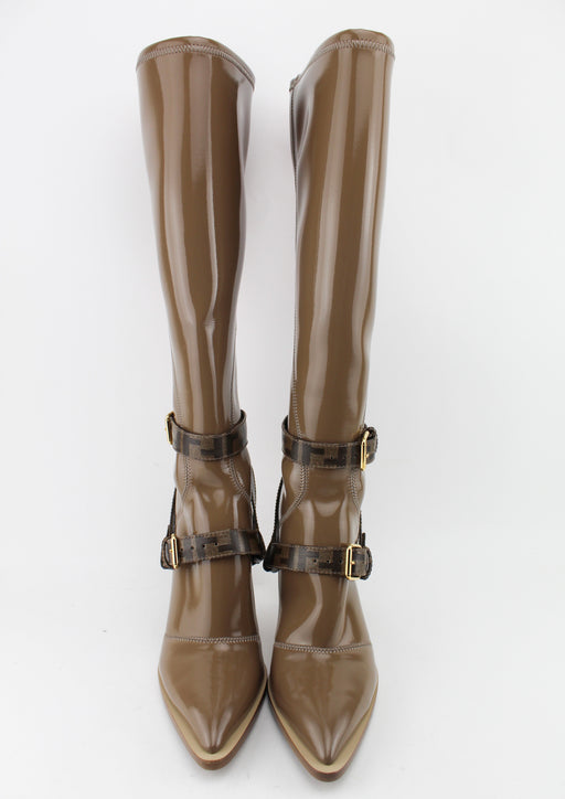 Fendi Patent Neoprene Boots