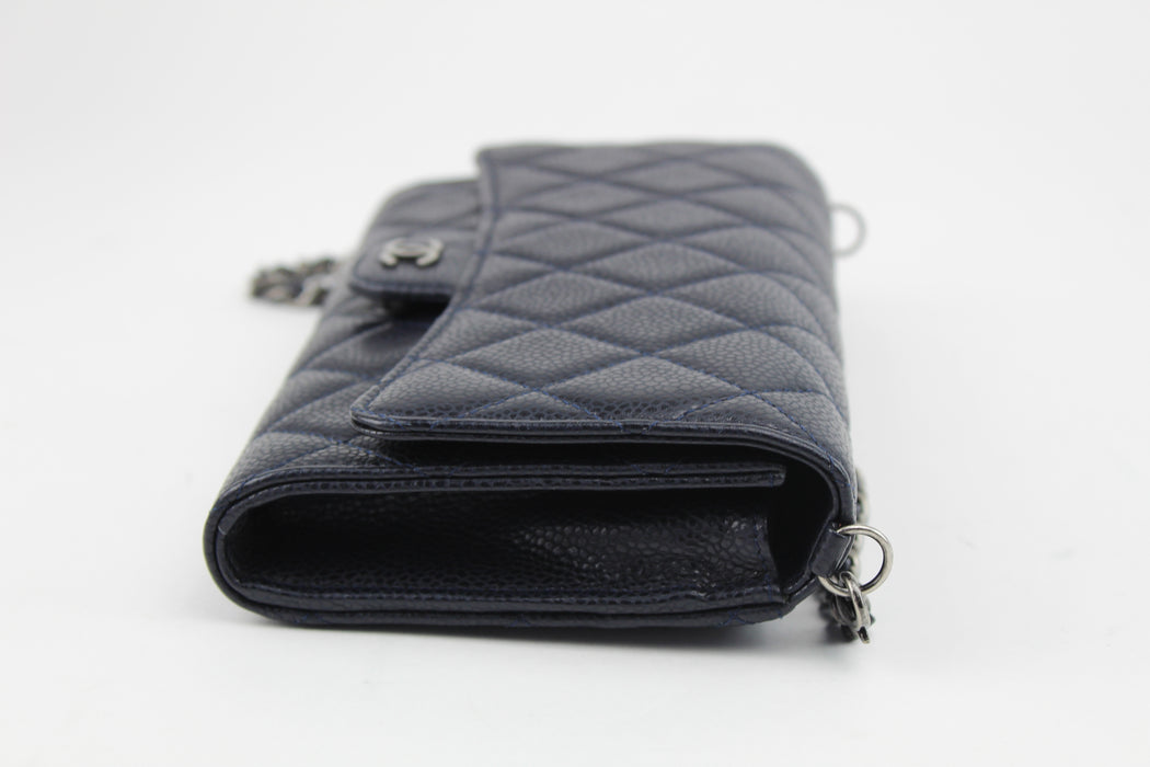 Chanel Navy Wallet with Chain