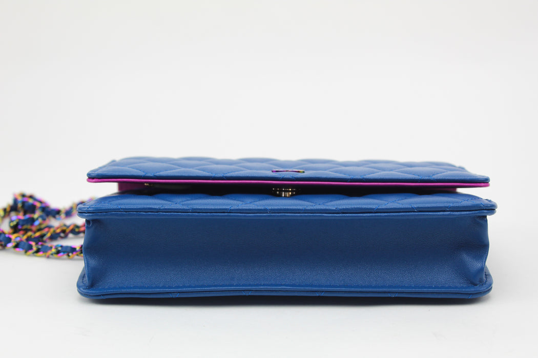 Chanel Wallet on Chain blue