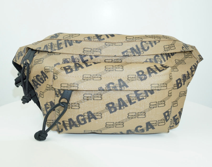 Balenciaga Natural Beige Signature Bb Monogram Waist Bag