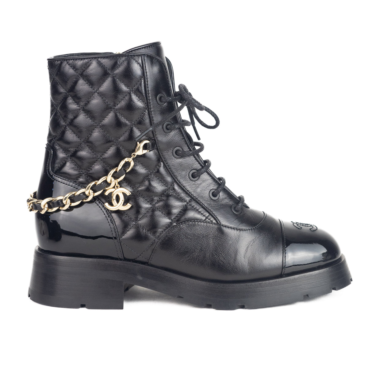 Chanel Lace-Ups Boots Shiny Calfskin — LSC INC