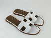 Hermes Oran Sandals white