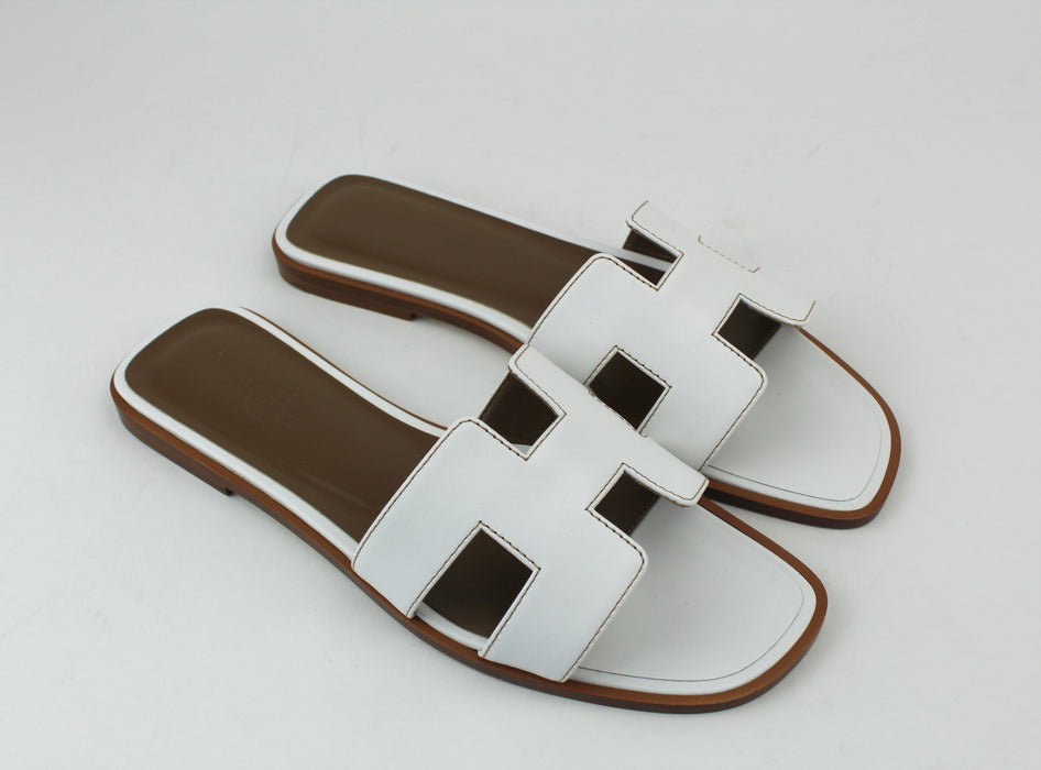 Hermes Oran Sandals white
