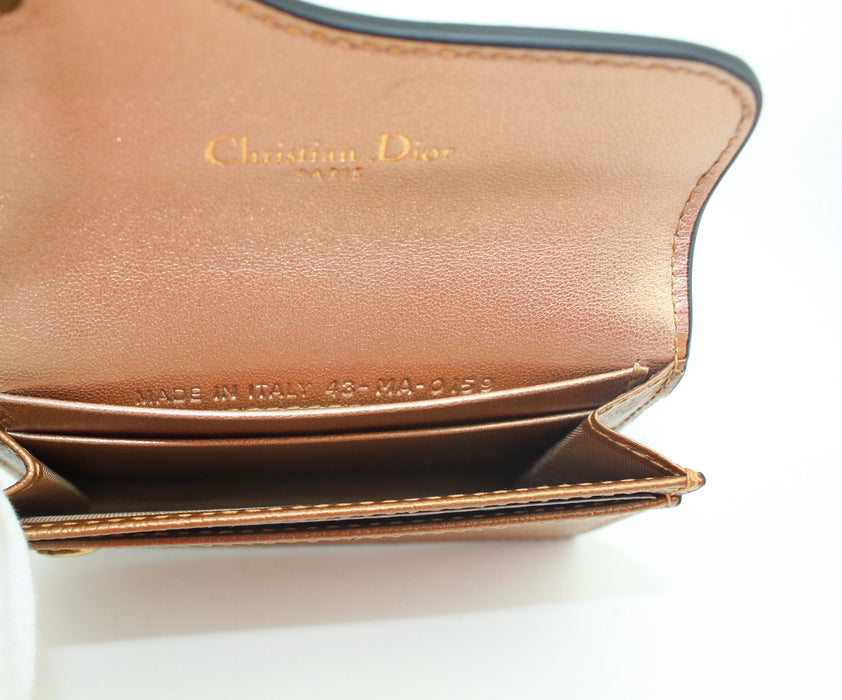 DIOR SADDLE FLAP CARD HOLDER ROSE GOLD