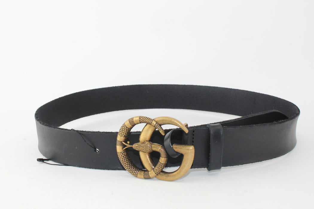 Gucci Double G Leather belt with snake