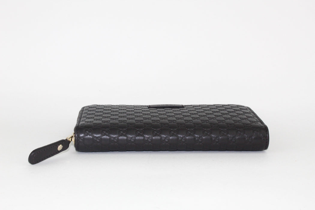 GUCCI MICRO GUCCISSIMA ZIP AROUND WALLET BROWN