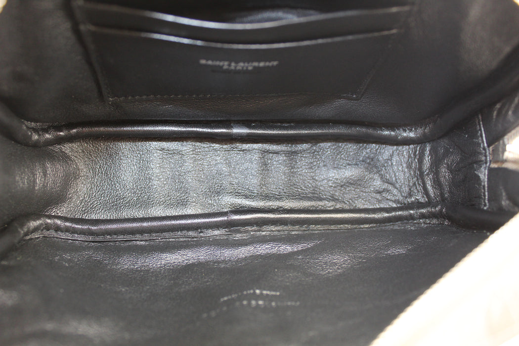 Saint Laurent Mini Lou Croc Embossed Camera bag Taupe