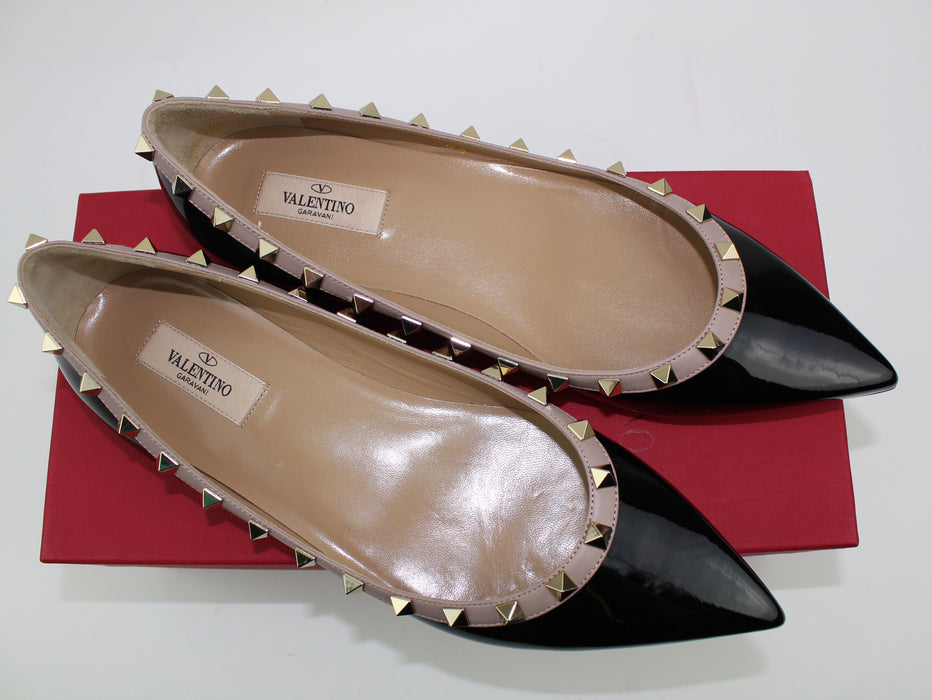 VALENTINO ROCKSTUD BALLERINA FLATS SIZE 40.5 - LuxurySnob