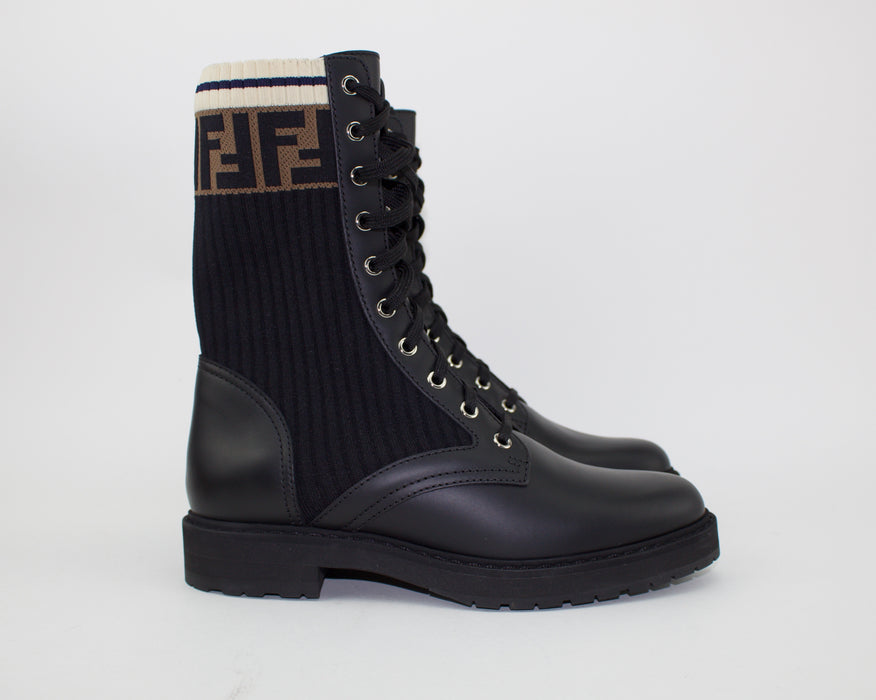 FENDI ROCKOKO COMBAT BOOTS SIZE 38 