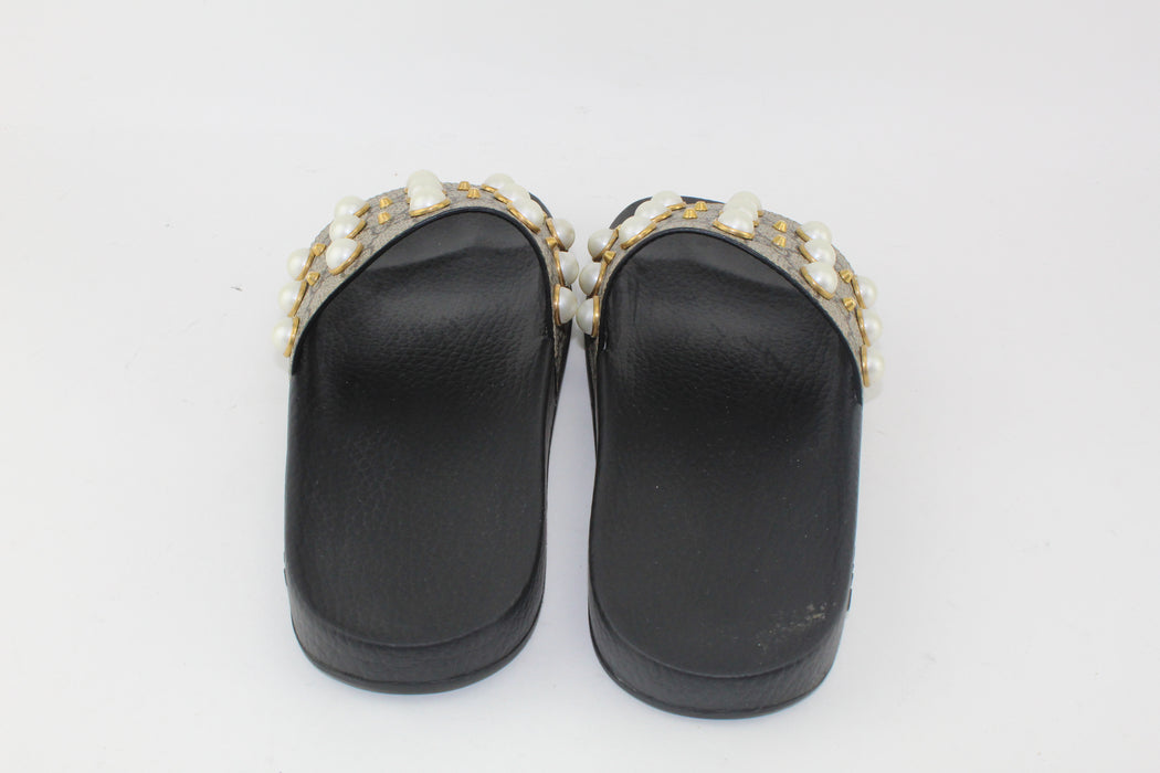 Pearl gucci slides deals