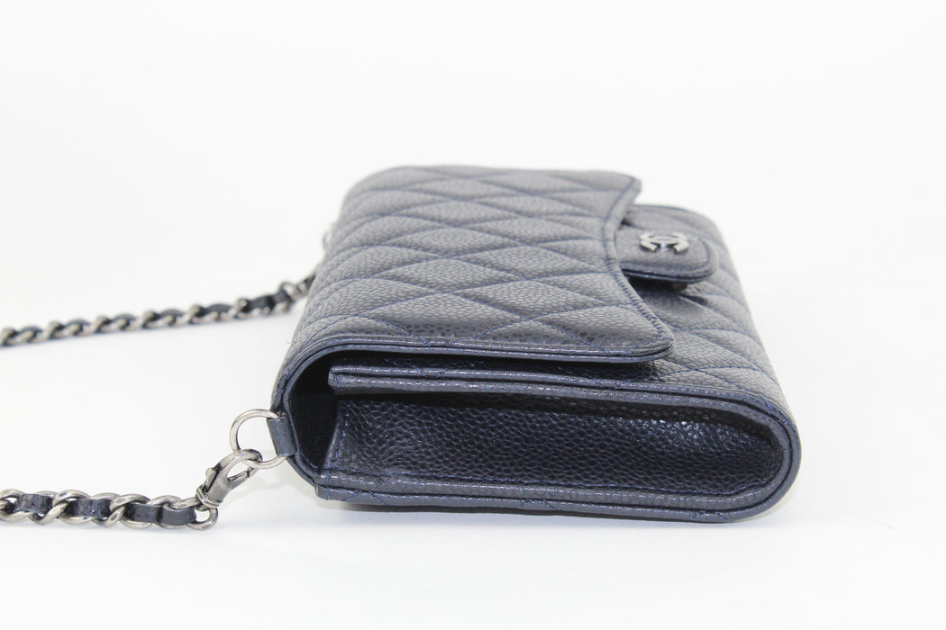 Chanel Navy Wallet with Chain