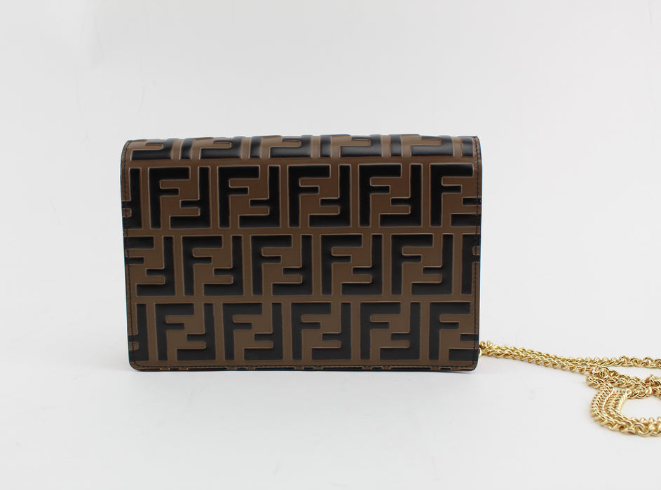 FENDI LOGO LEATHER CHAIN BAG - LuxurySnob