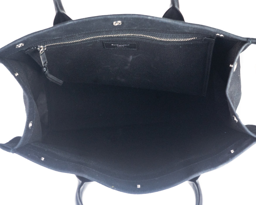 Saint Laurent Black Rive Gauche Shopping Tote
