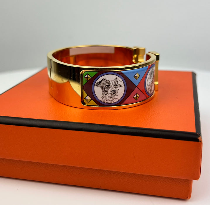 Hermes Clic Clac H Colliers Et Chiens Bracelet in Amazone Pop