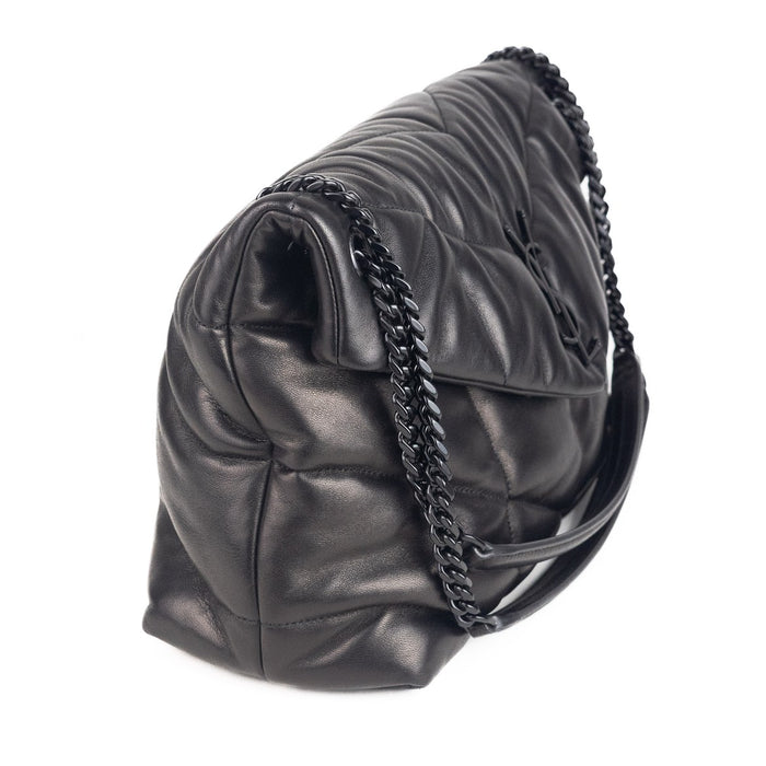Saint Laurent Medium Puffer Bag in Black Quilted Lambskin