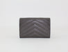 SAINT LAURENT GREY SMALL MONOGRAM WALLET