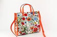 GUCCI FLORA MEDIUM LEATHER-TRIMMED PRINTED CANVAS TOTE
